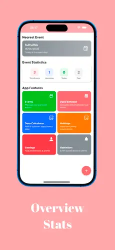 Màn hình tổng quan Overview Stats của Date Calculator